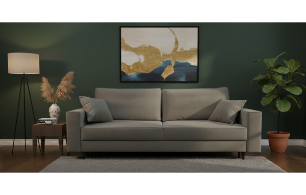 Sofa Emilia 97 na sprężynach z funkcją spania i pojemnikiem